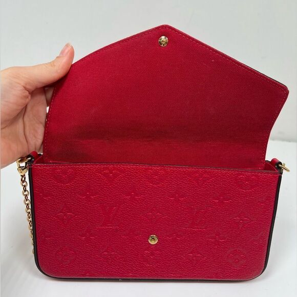 Louis Vuitton Felicie Pochette Monogram Empreinte Leather Red - Picture 7 of 9